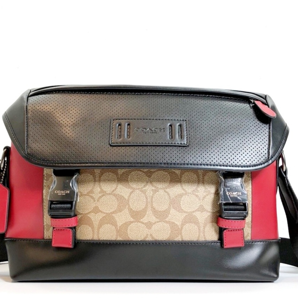 COACH RQANGER MESSENGER IN COLORBLOCK SIGNATURE CANVAS (COACH F79904)
